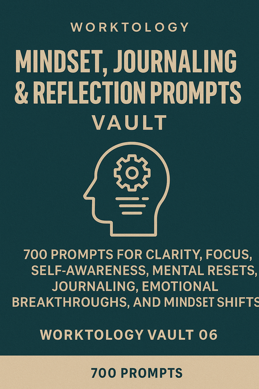 Mindset, Journaling & Reflection Prompts Vault - Worktology Vault 06