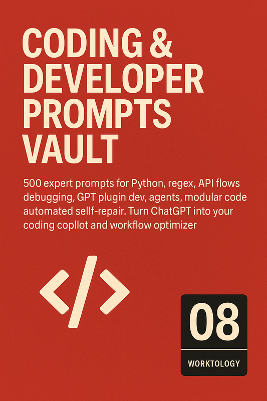 Coding & Developer Prompts Vault - Worktology Vault 08